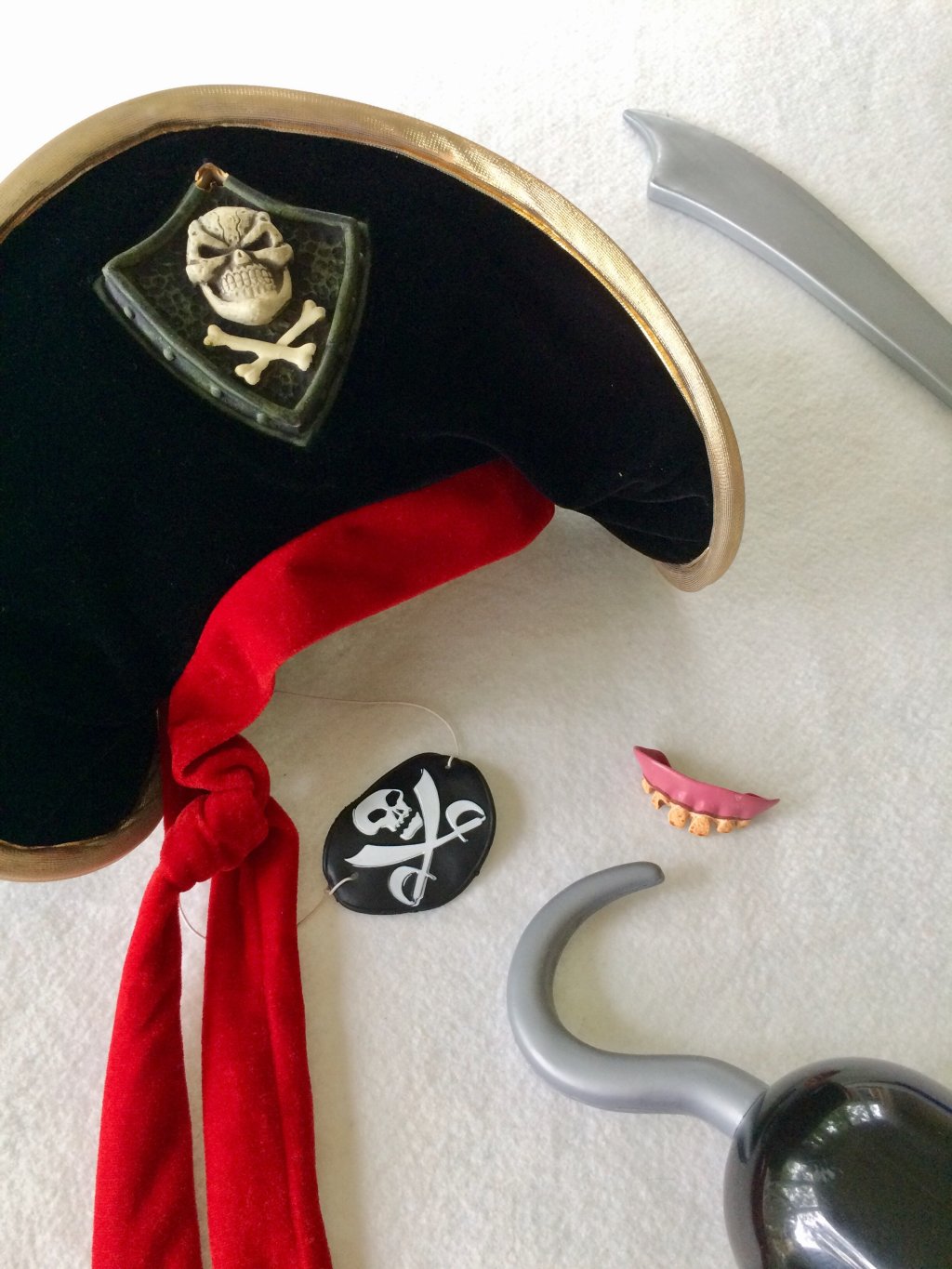 a child's pirate fancy dress costume.